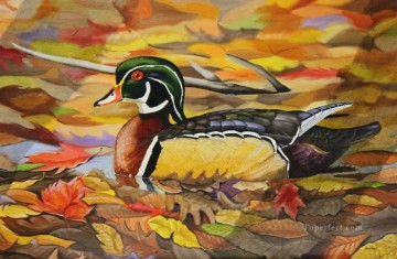 pflaume vögel Ölbilder verkaufen - Ente im Herbst Vögel Mandarine